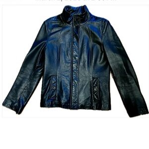 Calvin Klein Women's Black Leather Jacket. Size M